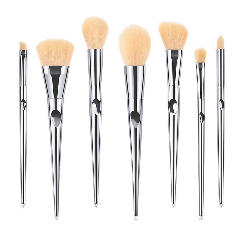 Silver Make Up Brush Sets - Limited Edition 7pcs - Loolacosmetics